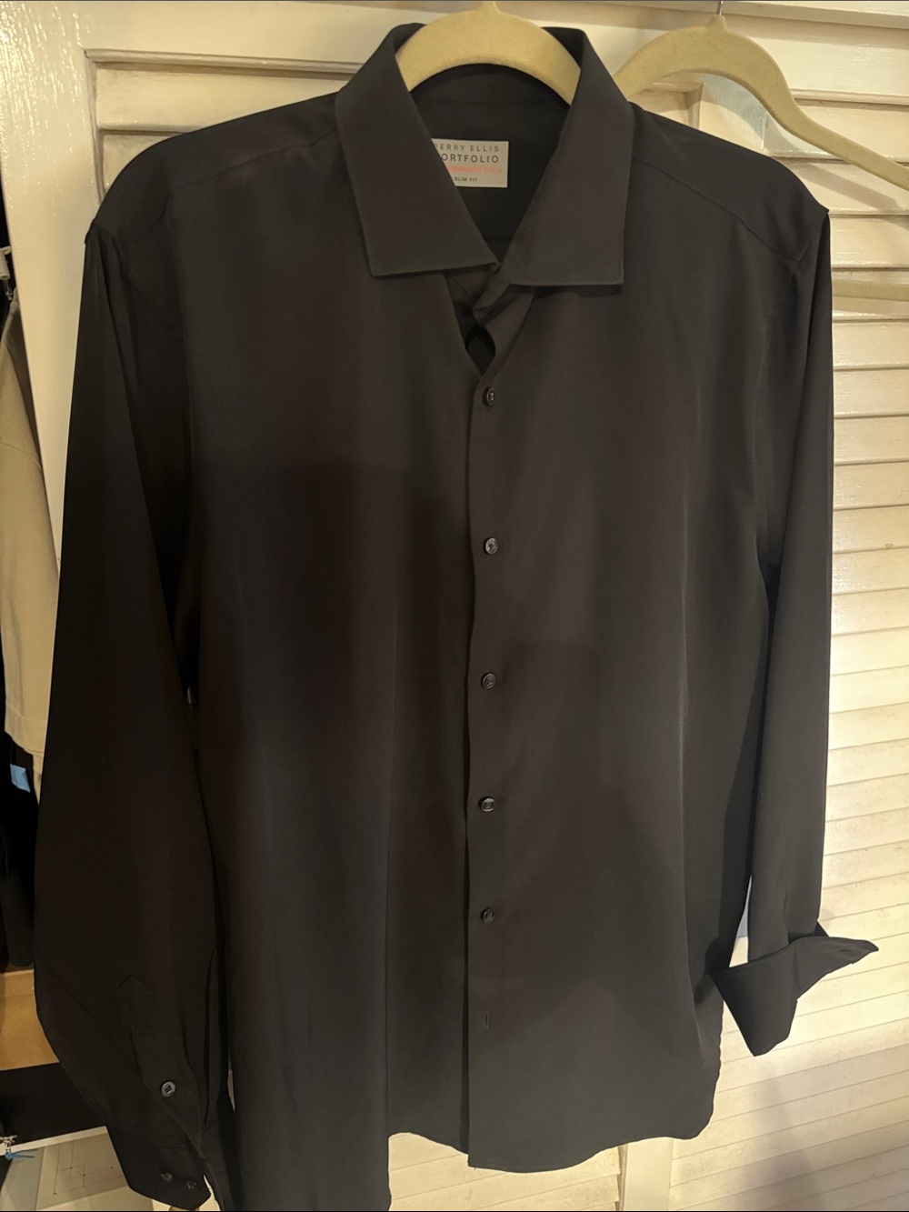 Perry Ellis Black Long-Sleeve Dress Shirt